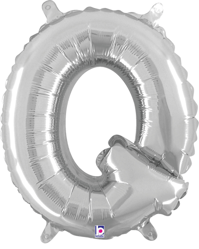 14" Megaloon Jr. Letter Q - Silver (5ct) - Premium Party Distribution