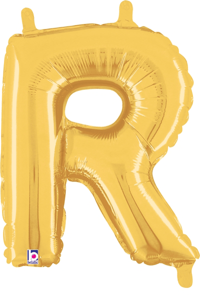 14" Megaloon Jr. Letter R - Gold (5ct) - Premium Party Distribution