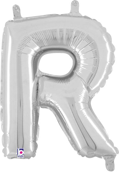 14" Megaloon Jr. Letter R - Silver (5ct) - Premium Party Distribution