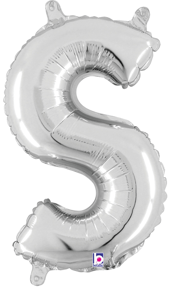 14" Megaloon Jr. Letter S - Silver (5ct) - Premium Party Distribution