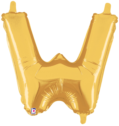 14" Megaloon Jr. Letter W - Gold (5ct) - Premium Party Distribution