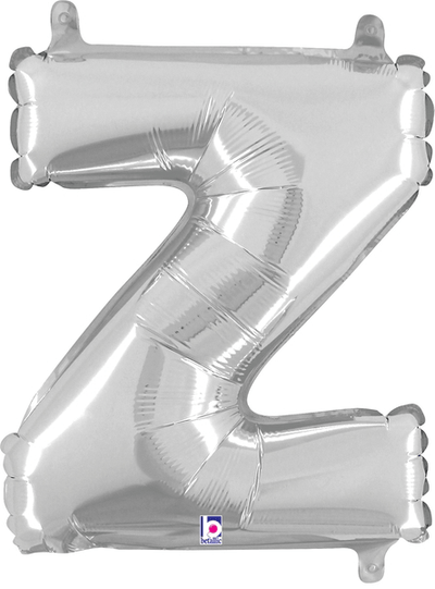 14" Megaloon Jr. Letter Z - Silver (5ct) - Premium Party Distribution
