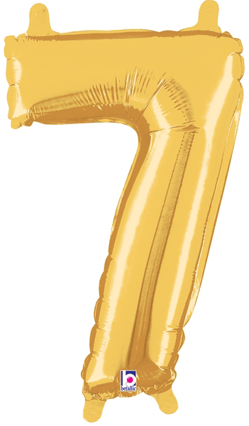 14" Megaloon Jr. Number 7 - Gold (5ct) - Premium Party Distribution