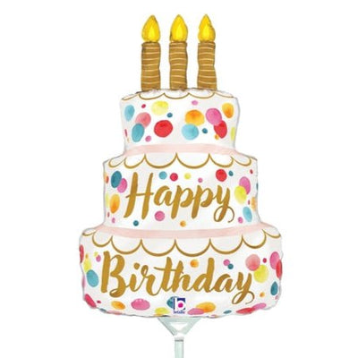 14" Satin Birthday Pink Cake - Premium Party Distribution