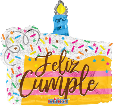 14" Slice Cake Feliz Cumpleaños - Conver USA - Premium Party Distribution