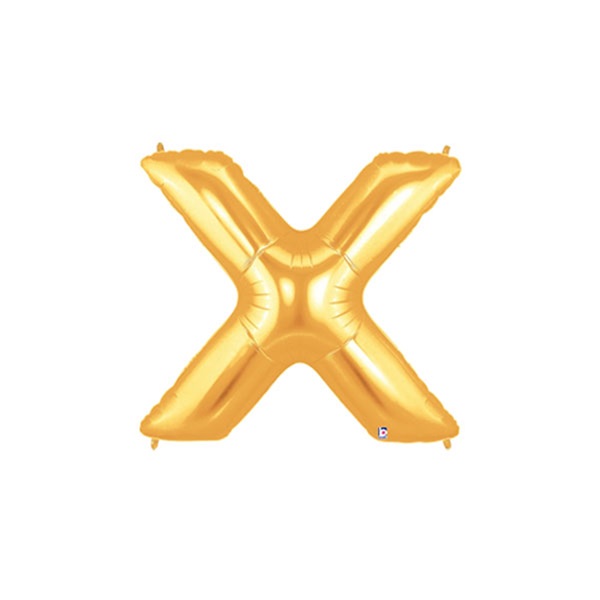 14in GOLD Letter X MegaLoon Jr., Price Per Bag of 5