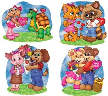 14in Cuddly Critter Valentine Cutouts - Premium Party Distribution