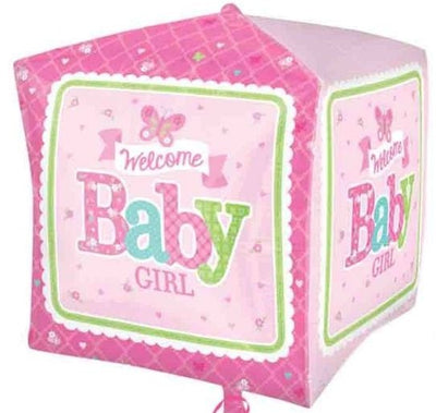 15" Cubez - Welcome Baby Girl Butterfly - Premium Party Distribution
