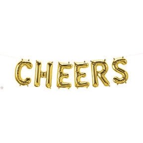 16" Balloon Banner - Cheers - Gold - Premium Party Distribution