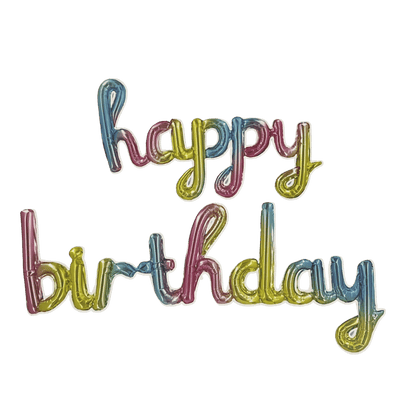 16" Balloon Banner - Cursive Happy Birthday - Premium Party Distribution