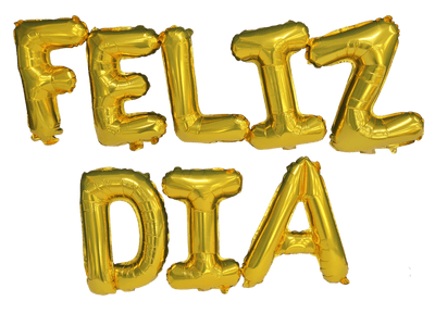 16" Balloon Banner - Feliz Dia Balloon - Gold - Premium Party Distribution