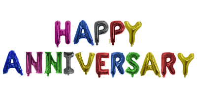 16" Balloon Banner - Happy Anniversary - Multi Color - Premium Party Distribution