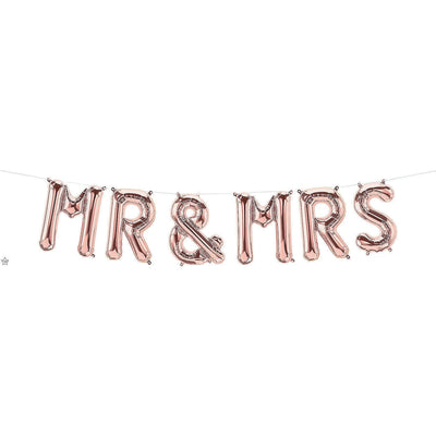 16" Balloon Banner - Mr & Mrs - Rose Gold - Northstar Balloons - Premium Party Distribution