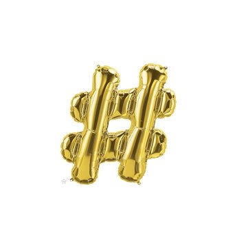 16" Balloon Hashtag - Gold - Premium Party Distribution