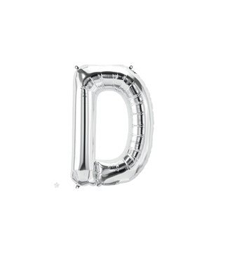 16” Balloon Letter D - Silver - Premium Party Distribution