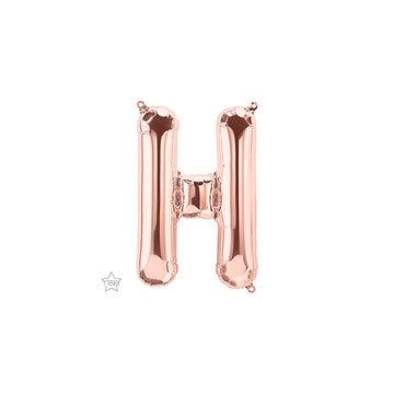 16" Balloon Letter H - Rose Gold - Premium Party Distribution