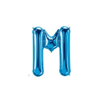 16" Balloon Letter M - Blue - Premium Party Distribution