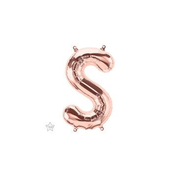 16" Balloon Letter S - Rose Gold - Premium Party Distribution