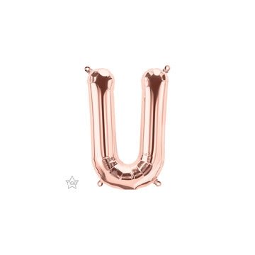 16" Balloon Letter U - Rose Gold - Premium Party Distribution