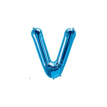 16" Balloon Letter V - Blue - Premium Party Distribution