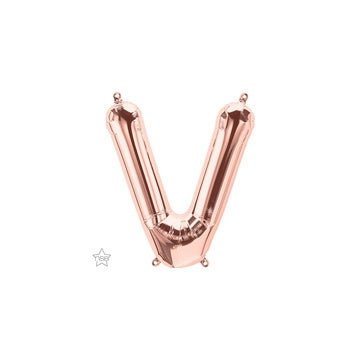 16" Balloon Letter V - Rose Gold - Premium Party Distribution