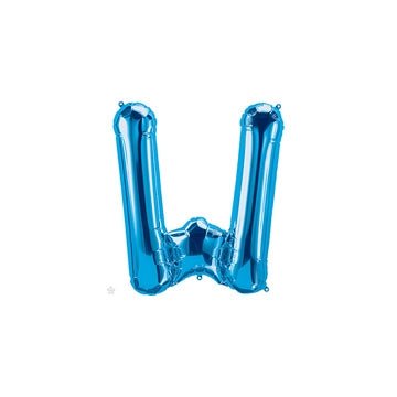 16" Balloon Letter W - Blue - Premium Party Distribution