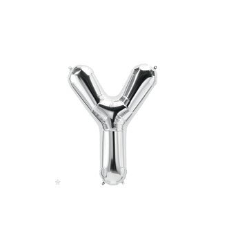 16" Balloon Letter Y - Silver - Premium Party Distribution
