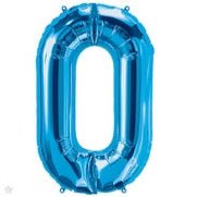 16" Balloon Number 0 - Blue - Premium Party Distribution