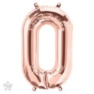 16" Balloon Number 0 - Rose Gold - Premium Party Distribution