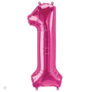 16" Balloon Number 1 - Magenta - Premium Party Distribution