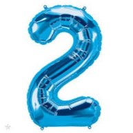 16" Balloon Number 2 - Blue - Premium Party Distribution