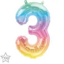 16" Balloon Number 3 - Jelli Ombre - Premium Party Distribution