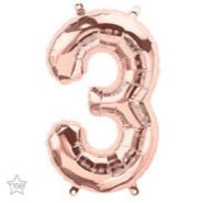 16" Balloon Number 3 - Rose Gold - Premium Party Distribution