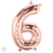 16" Balloon Number 6 - Rose Gold - Premium Party Distribution