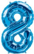 16" Balloon Number 8 - Blue - Premium Party Distribution