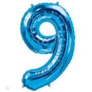 16" Balloon Number 9 - Blue - Premium Party Distribution