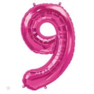 16" Balloon Number 9 - Magenta - Premium Party Distribution