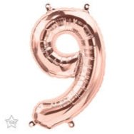 16" Balloon Number 9 - Rose Gold - Premium Party Distribution