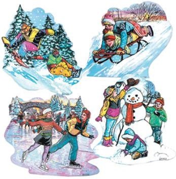 16" Cutouts - Winter Activities (2side) - Premium Party Distribution