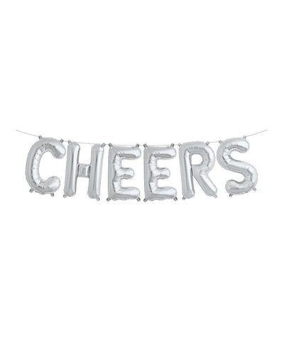16" Silver Cheers Sign Balloons - Premium Party Distribution