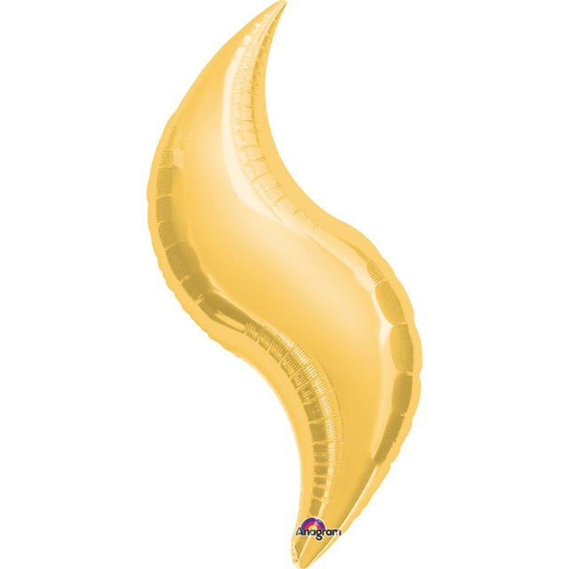 42in GOLD CURVE Foil Balloon - Package of 3