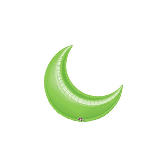 17in LIME CRESCENT Foil Balloon - Package of 5 Air Fill ONLY - Valved