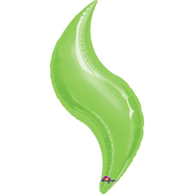 42in LIME CURVE Foil Balloon - Package of 3