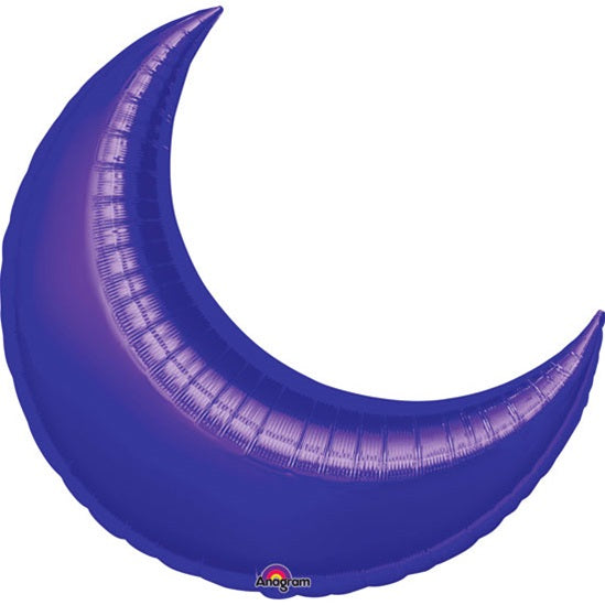 35in PURPLE CRESCENT Foil Balloon - Package of 3