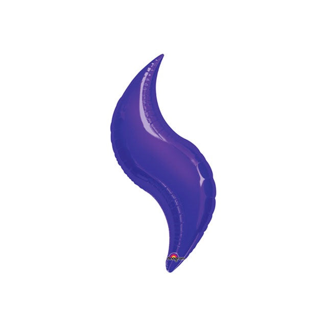 28in PURPLE CURVE Foil Balloon - Package of 3 Air Fill - Valved