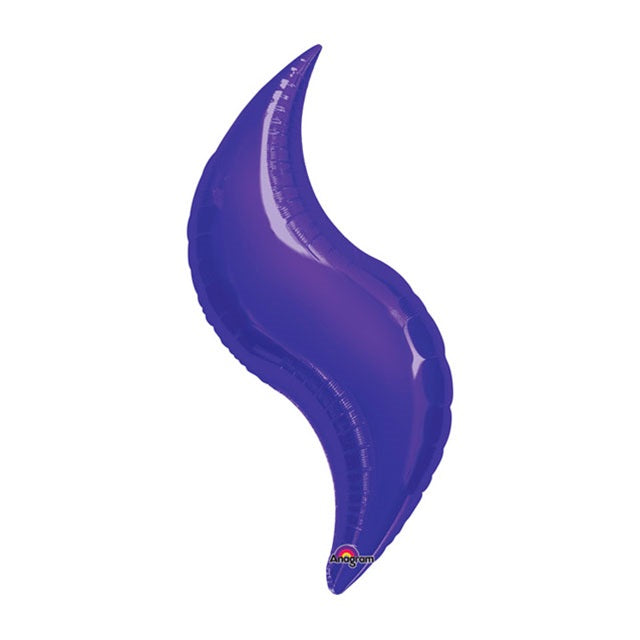 36in PURPLE CURVE Foil Balloon - Package of 3 Helium or Air Fill - Valved