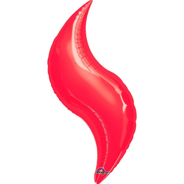 42in RED CURVE Foil Balloon - Package of 3