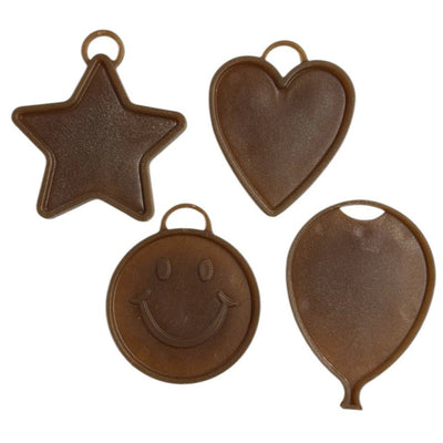 16g Balloon Weights Brown - Assorted Shapes (50ct) - Premium Party Distribution