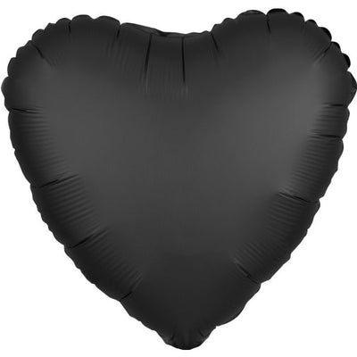 17" Heart - Satin Luxe Onyx (4ct) - Premium Party Distribution