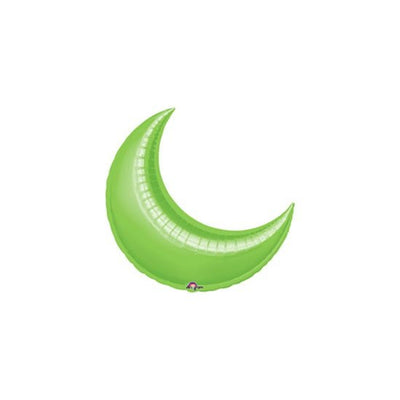 17” LIME CRESCENT Foil Balloon - Package of 5 Air Fill ONLY - Valved - Premium Party Distribution